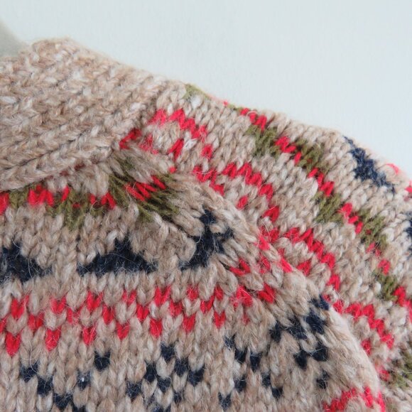ALEX MILL Wool Fair Isle Cardigan Camel Multi - Women's Size M - Picture 12 of 16